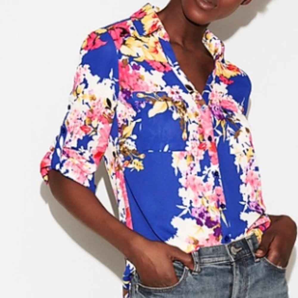 Pre-owned Express Floral Blouse - Picture 2 of 10